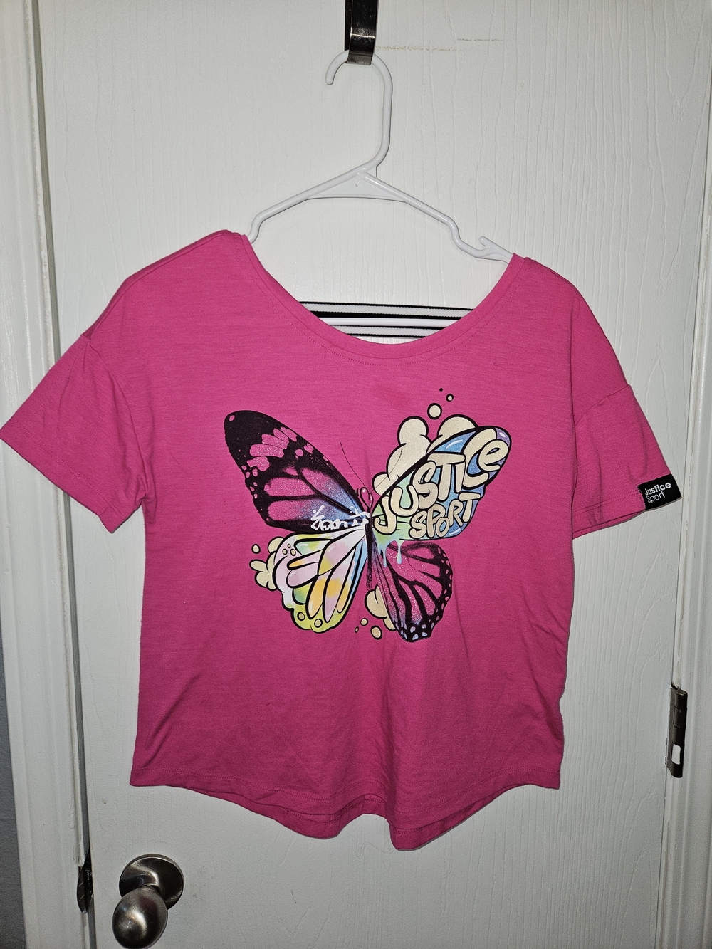 Justice Hot Pink Butterfly Graphic Tee